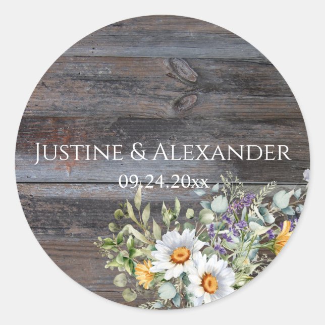 White Daisy Runder Aufkleber (Vorderseite)