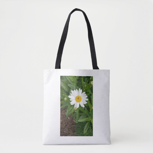 White Daisy Tote Bag (Vorderseite)