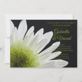 White Daisy über die Black Engagement Party Einladung