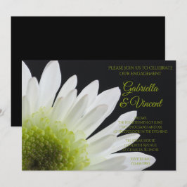 White Daisy über die Black Engagement Party Einladung