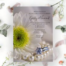 White Daisy und Diamond Ring Engagement Party