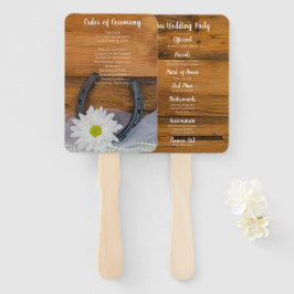 White Daisy und Horseshoe Country Western Wedding Fächer