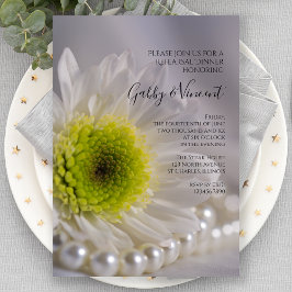 White Daisy und Pearls Hochzeit Probe Dinner Einladung