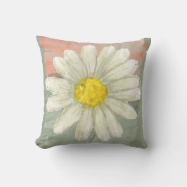 White Daisy Watercolor Kissen