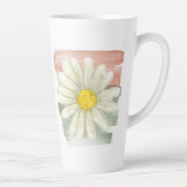 White Daisy Watercolor Milchtasse (Rechts)