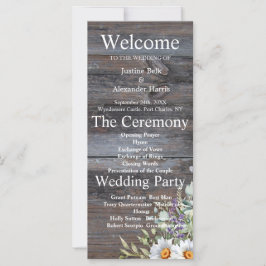 White Daisy Wedding Programm