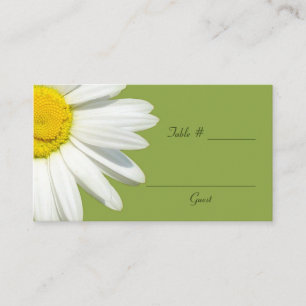 White Daisy Wedding Table Platzkarten