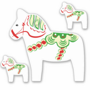 White Dala Horse Stickers Aufkleber