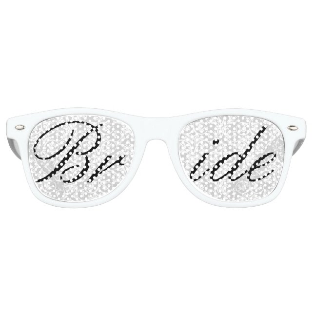 White Damask Bride Fun Junggeselinnen-Abschied Bri Sonnenbrille (Vorderseite)