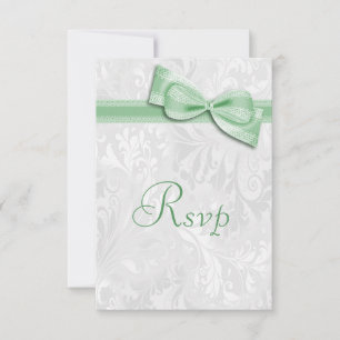 White Damask und Bow-UAWG für Imitate RSVP Karte