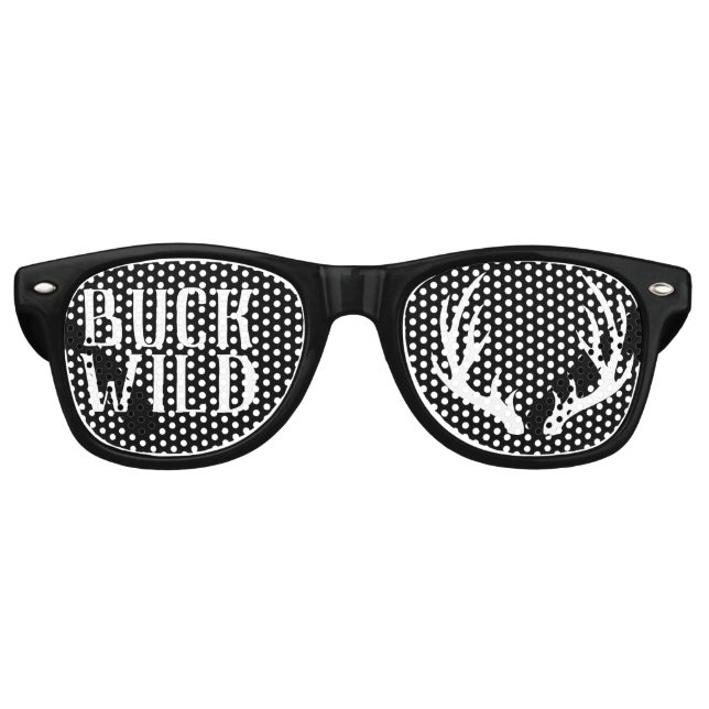 White Deer Antlers Buck Wild Partybrille (Vorderseite)