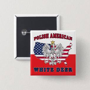 White Deer Texas Polnischer Amerikaner Button