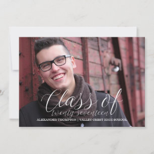 White Delicate Class of 2017 Foto Abschluss Ankündigung