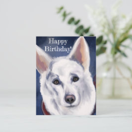 WHITE DEUTSCHE SHEPHERD POSTKARTE