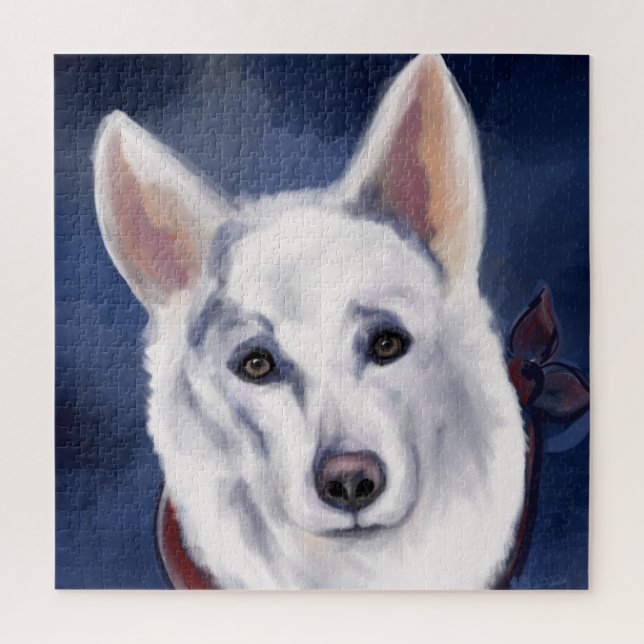 WHITE DEUTSCHE SHEPHERD PUZZLE (Vertikal)