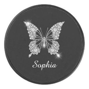 White Diamond Butterfly, DIY Script Name, Black Eishockey Puck