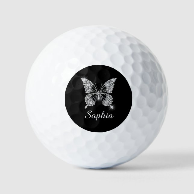 White Diamond Butterfly, DIY Script Name, Black Golfball (Vorderseite)