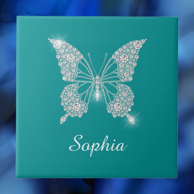 White Diamond Butterfly, Script Name, Deep Aquamar Fliese (Von Creator hochgeladen)