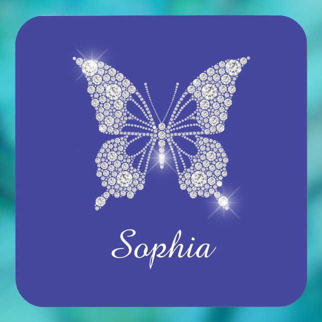 White Diamond Butterfly, Script Name, Deep Blue Getränkeuntersetzer (Von Creator hochgeladen)