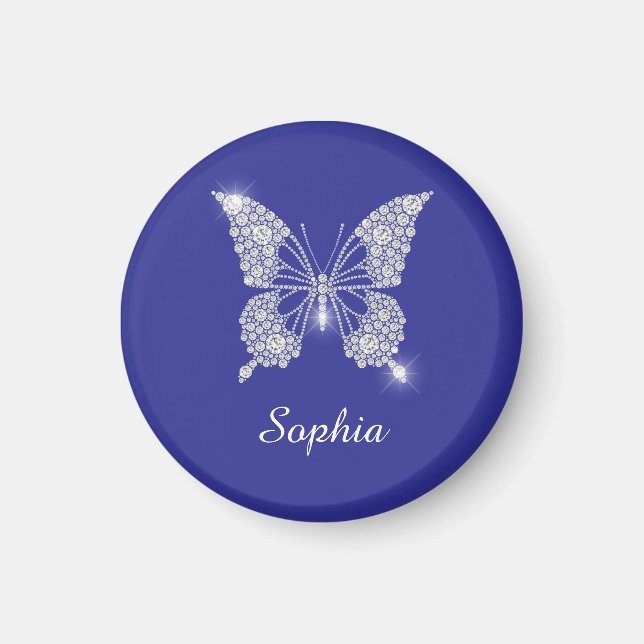 White Diamond Butterfly, Script Name, Deep Blue Magnet (Vorne)
