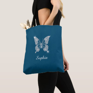 White Diamond Butterfly, Script Name, Ocean Blue