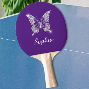 White Diamond Butterfly Sparkle Name, Royal Lila Tischtennis Schläger