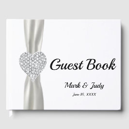 White Diamond Heart Wedbook Gästebuch