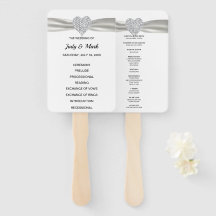 White Diamond Heart Wedding Program