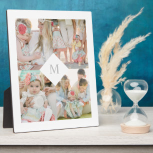 White Diamond Monogram Fotoplatte