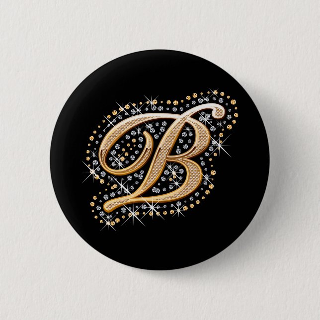 White Diamonds and Golden Initial ''B'' Button (Vorderseite)