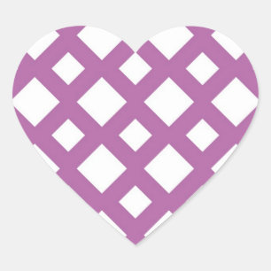 White Diamonds on Lavender Herz-Aufkleber