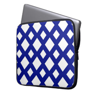 White Diamonds on Navy Laptopschutzhülle