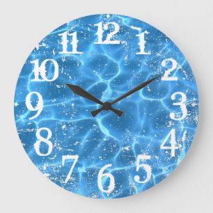 White Distressed Numbers and Photo Overlay Große Wanduhr