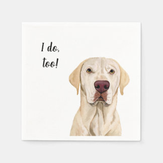 White Dog Custom Cocktail Napkin Serviette