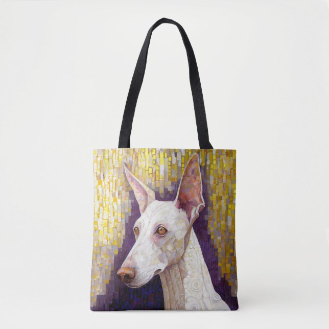 White Dog Mosaic Gold Podenco Klimt Style (Vorderseite)