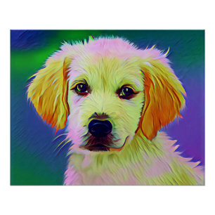 White Dog Painting Artwork-56742 Poster