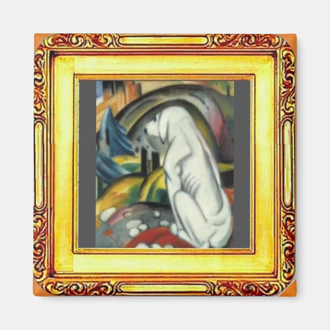 White Dog von Franz Marc Magnet (Vorne)