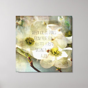 White Dogwood Rumi Zitat Leinwanddruck