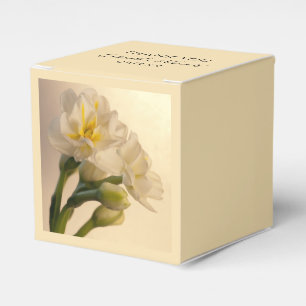 White Double Daffodils Spring Wedding Geschenkschachtel