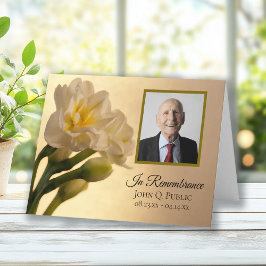 White Double Daffodis Beerdigung Beileid Danke