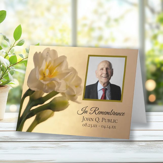 White Double Daffodis Beerdigung Beileid Danke (Von Creator hochgeladen)