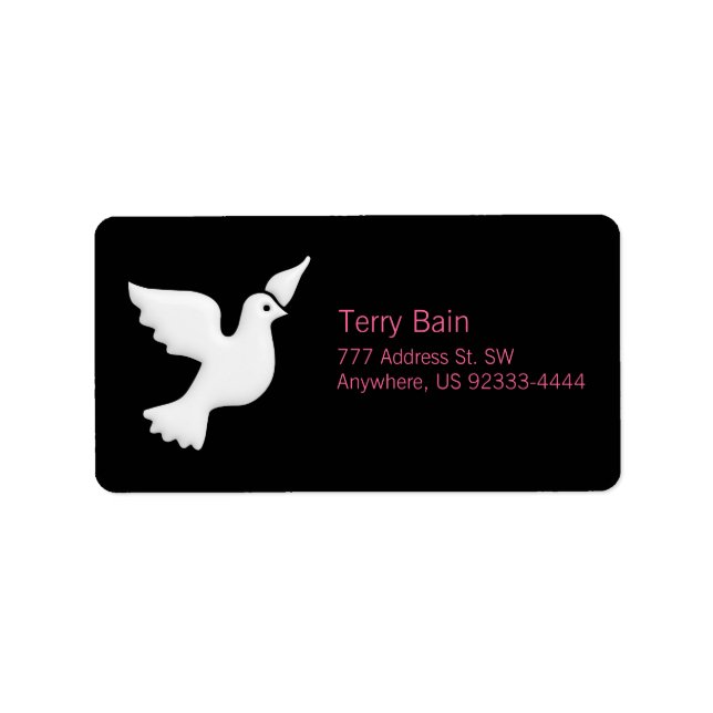 White Dove Belight Adressaufkleber (Vorne)