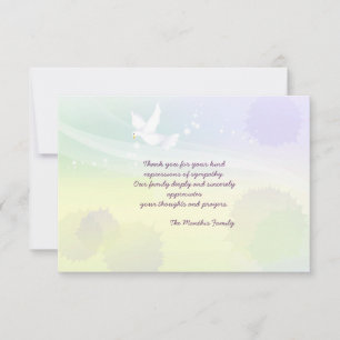 White Dove Bereavement Vielen Dank Notecard Mitteilungskarte
