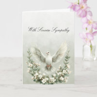 White Dove Blume Sympathiekarte