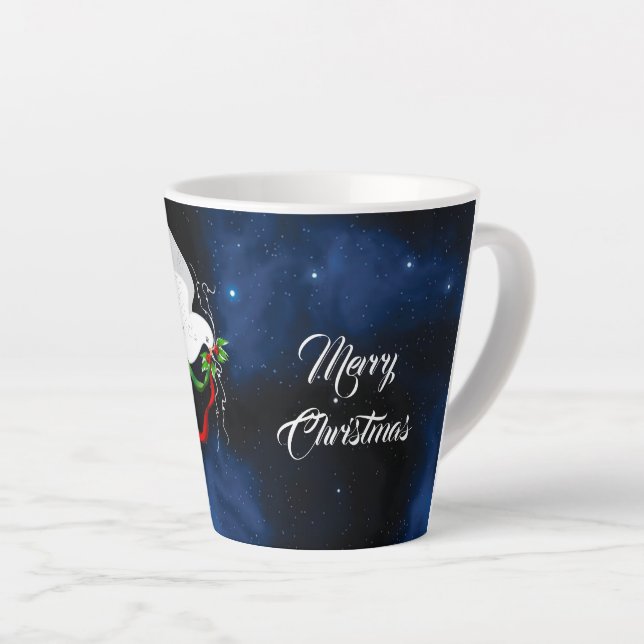 White Dove Christmas Kleine Latte Tasse (Rechte Ecke)
