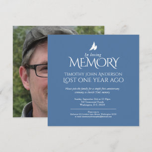 White-Dove-Foto zum Tode-Jubiläum Einladung