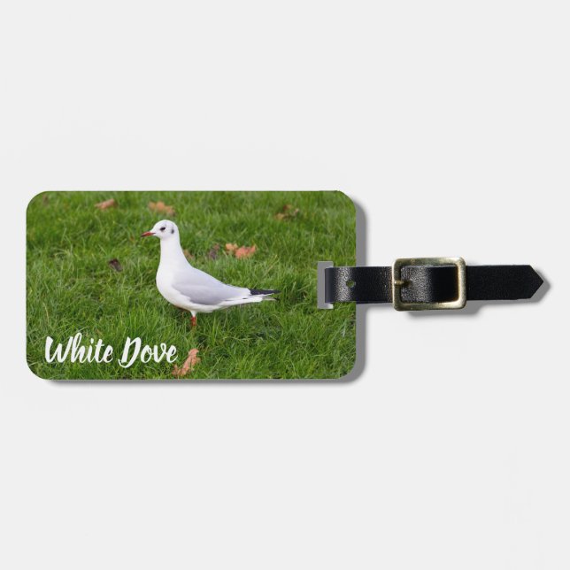 White Dove für Vögel und Taube Liebesgeschenk Gepäckanhänger (Vorderseite horizontal)