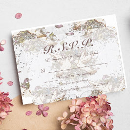 White Dove Garden Muster Wedding RSVP Karte