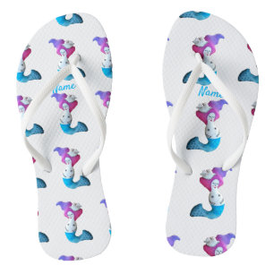 White Dove Mermaid Thunder_Cove Flip Flops