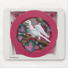 White Dove on Pink - Martha's Vineyard Mousepad